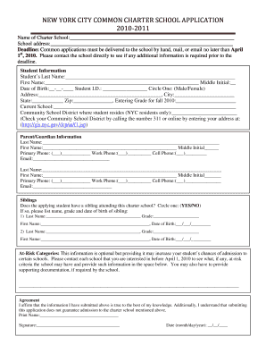 Fillable Online schools nyc NEW YORK CITY CHARTER SCHOOL COMMON