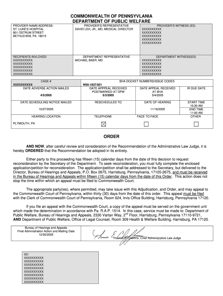 Fillable Online services dpw state pa 003799236.doc services dpw