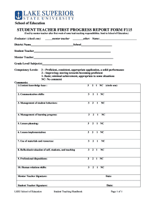 18 Printable Student Progress Report Template Forms - Fillable Samples
