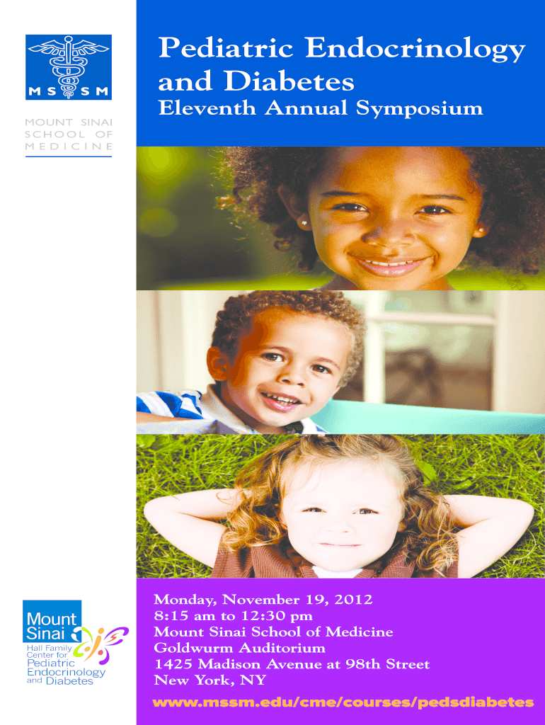 Fillable Online mssm Pediatric Endocrinology and Diabetes Icahn School of Medicine mssm Fax