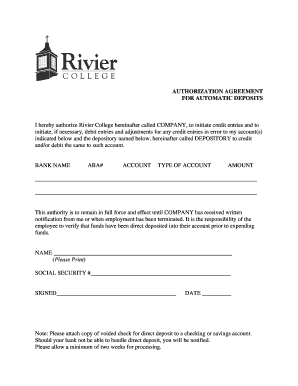 direct deposit authorization form wells fargo Templates - Fillable