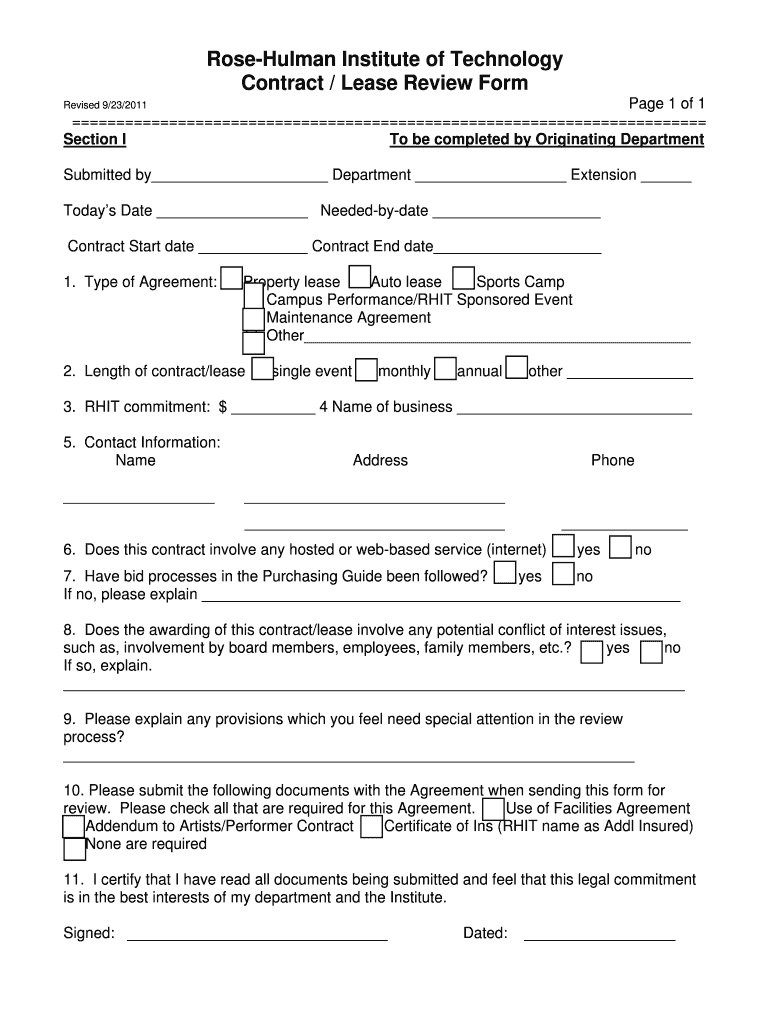 Fillable Online rosehulman RoseHulman Institute of Technology