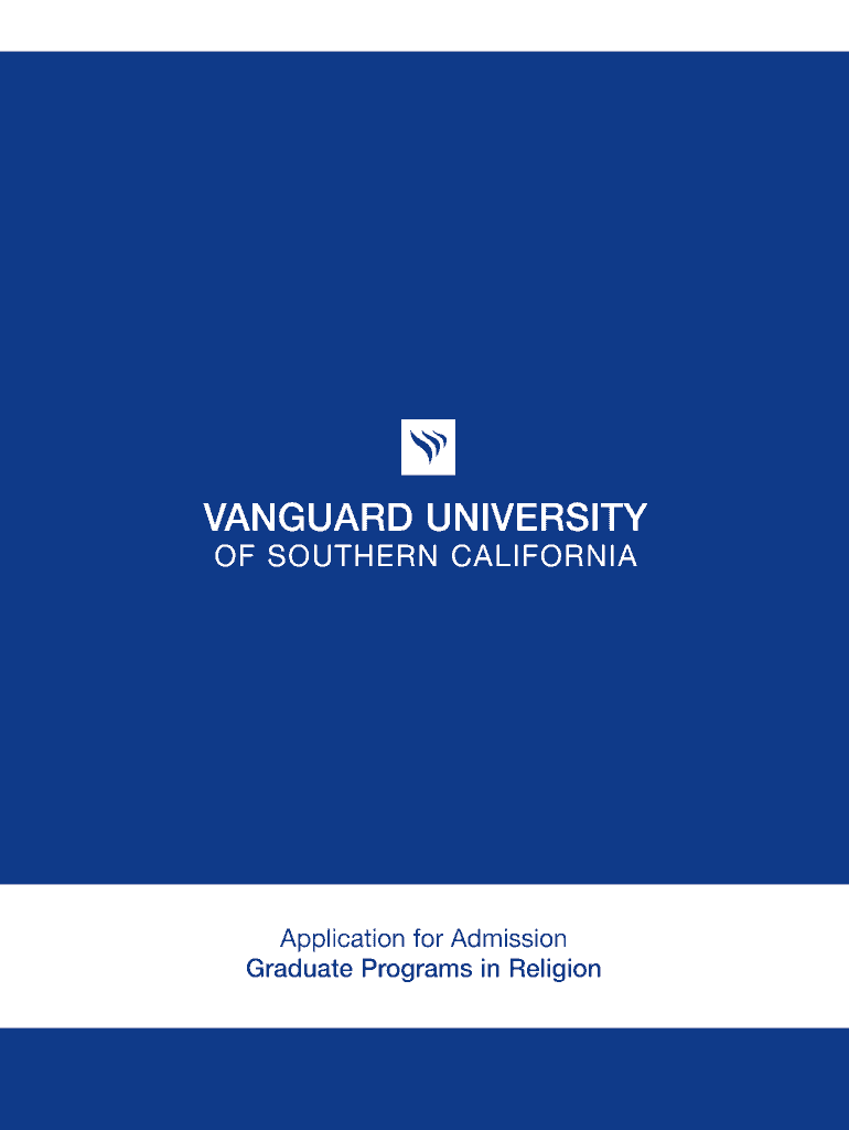 Fillable Online Paper Application Vanguard University Fax Email Print