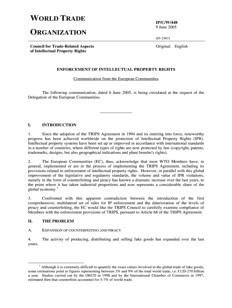 Fillable Online ige ENFORCEMENT OF INTELLECTUAL PROPERTY RIGHTS ige Fax Email Print pdfFiller