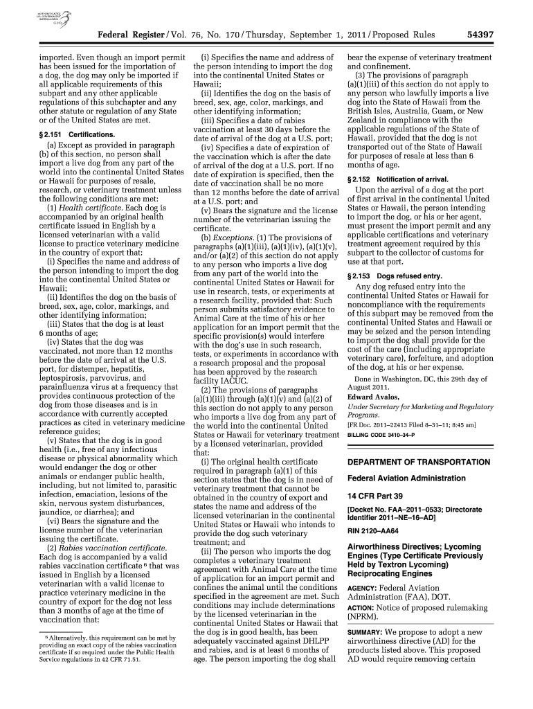 Fillable Online gpo Notice of Changes in Permit Application To Import a