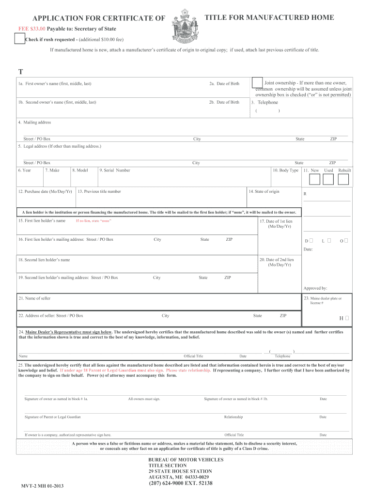 Maine title application pdf Fill out & sign online DocHub