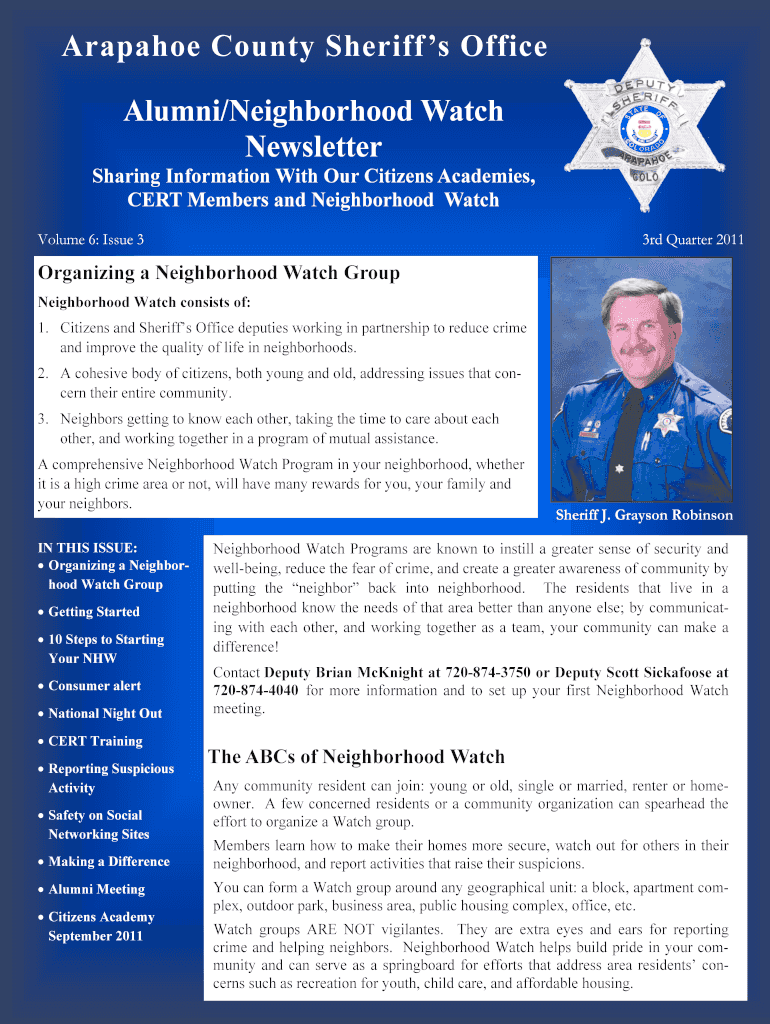 Fillable Online co arapahoe co Arapahoe County Sheriff Fax Email Print