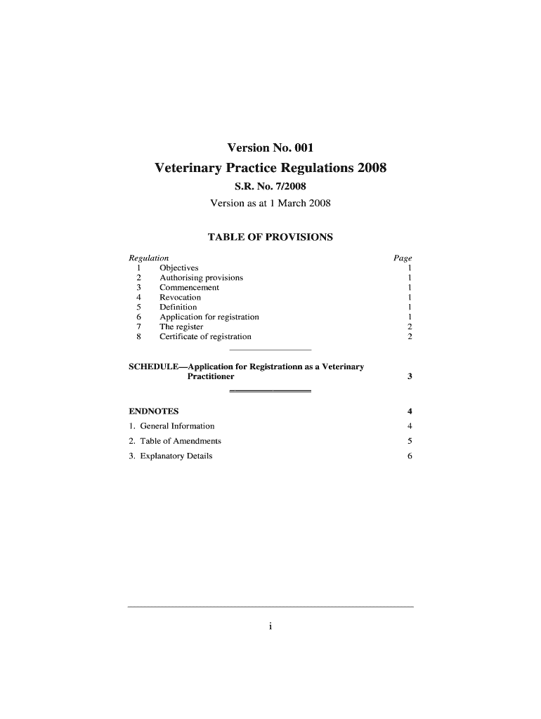 Fillable Online legislation vic gov Veterinary Practice Regulations