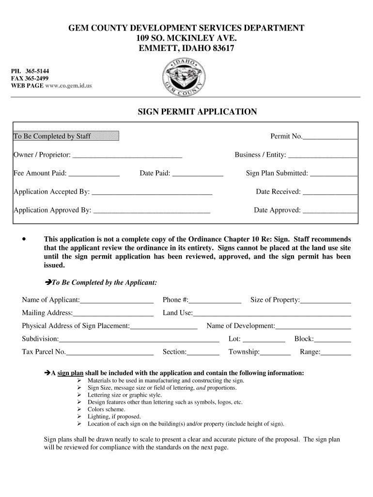 Fillable Online Sign Permit Fax Email Print pdfFiller