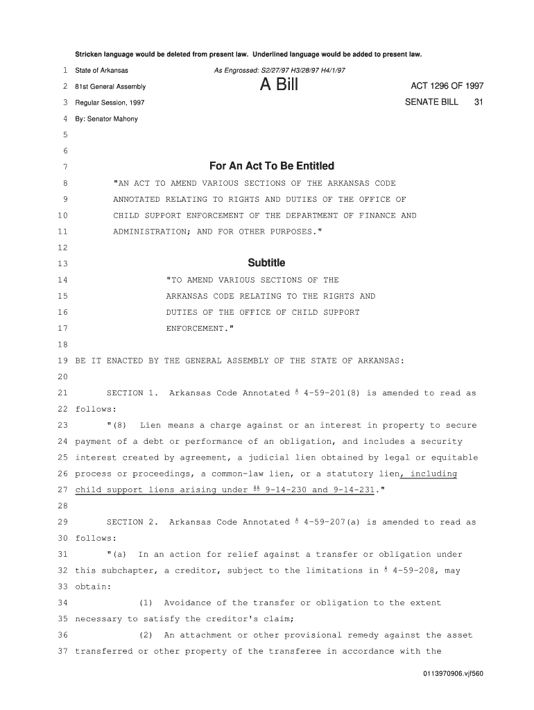 Fillable Online arkleg state ar Act 1296 Arkansas General Assembly