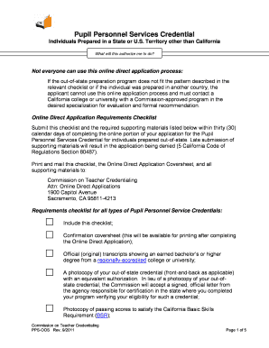 Pupil Personnel Services Credential Only All information