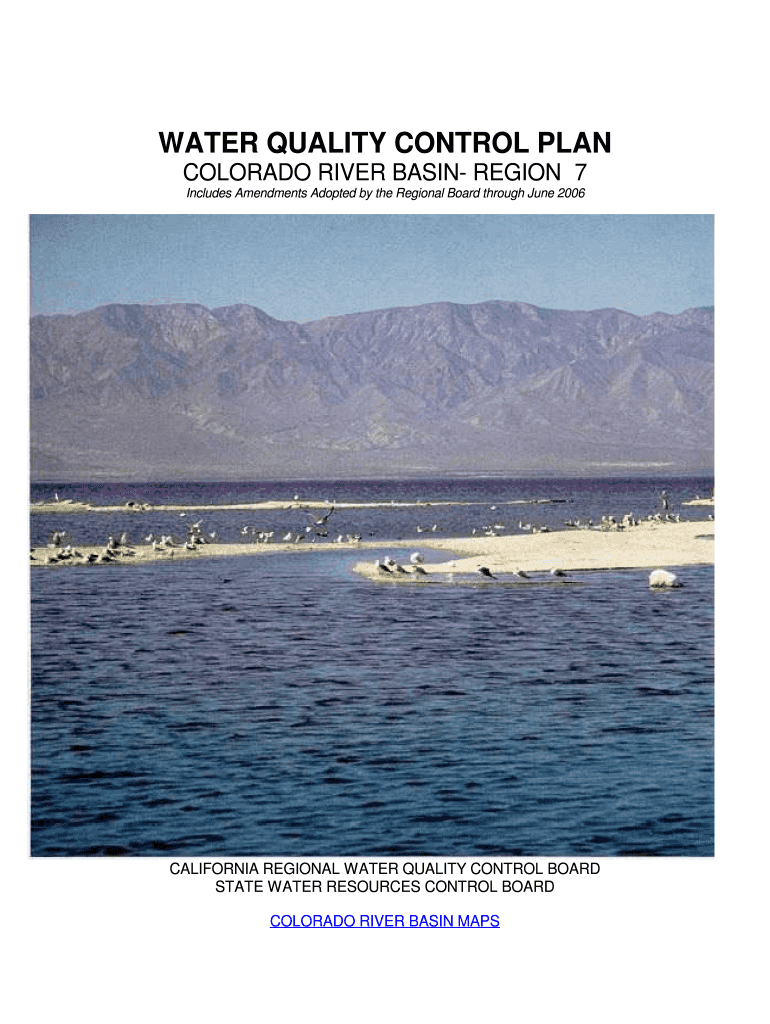 Fillable Online waterboards ca Water Quality Control Plan for the