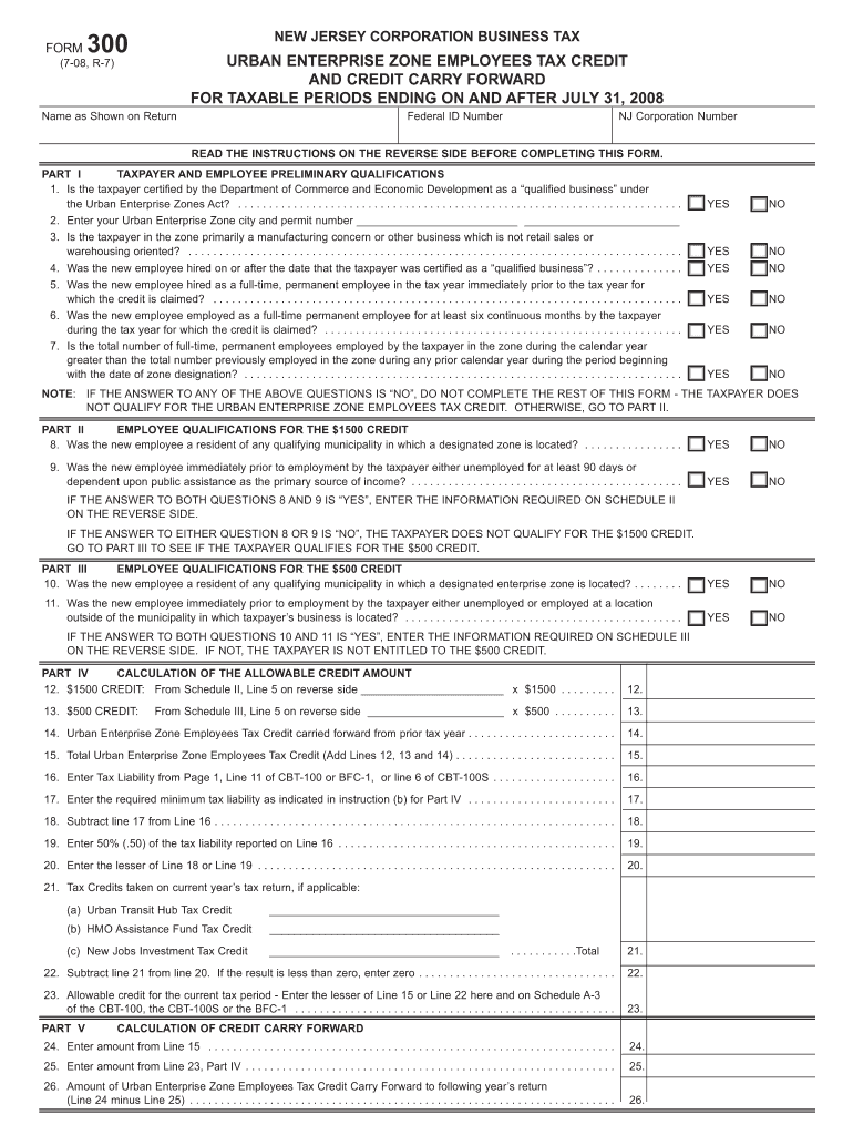 Fillable Online nj NEW JERSEY CORPORATION BUSINESS TAX Fax Email Print
