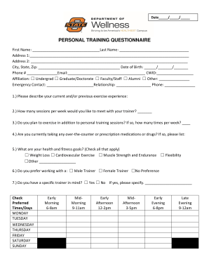 Free Personal Trainer Workout Sheets | EOUA Blog