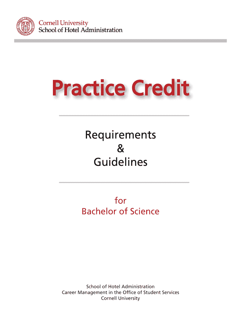 Fillable Online hotelschool cornell Practice Credit Requirements and