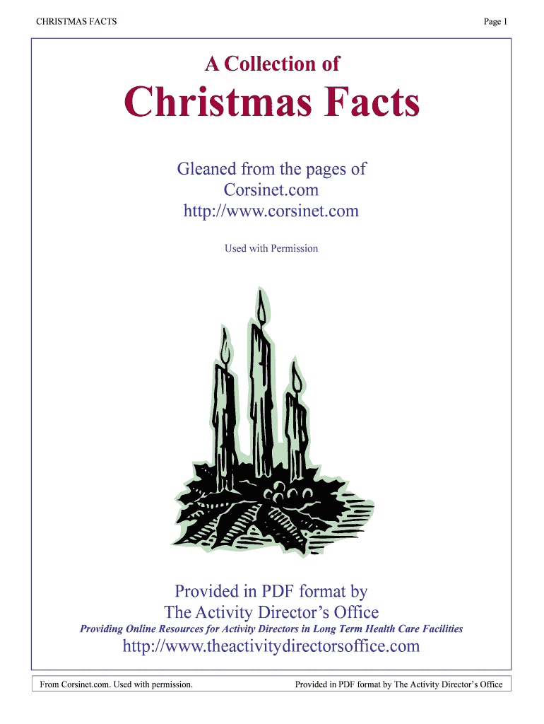 Fillable Online CHRISTMAS FACTS Fax Email Print pdfFiller