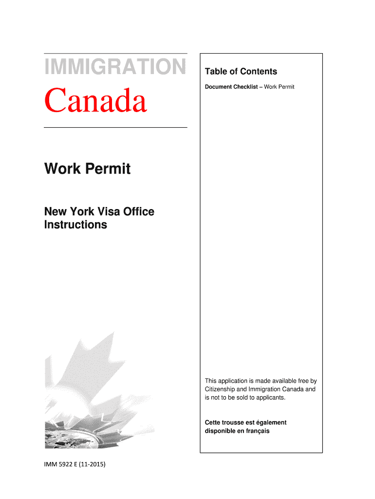 Fillable Online cic gc New York Visa Office cic gc Fax Email Print