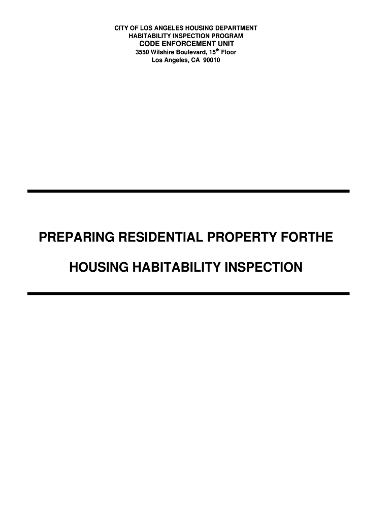 Fillable Online CITY OF LOS ANGELES HOUSING DEPARTMENT Fax Email Print