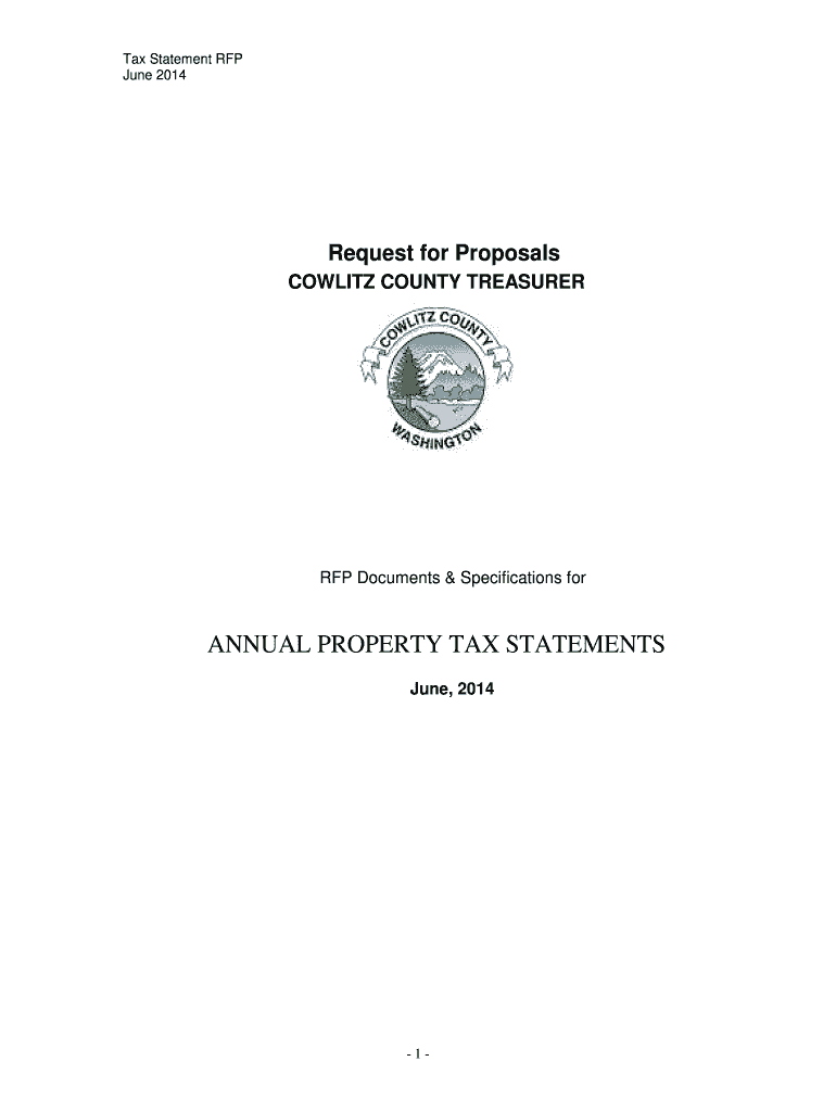 Fillable Online co cowlitz wa ANNUAL PROPERTY TAX STATEMENTS Cowlitz