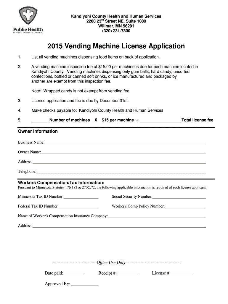 Fillable Online Kandiyohi County Public Health Fax Email Print pdfFiller
