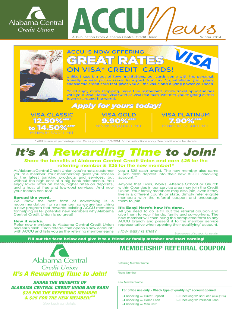 Fillable Online alabamacentral ACCU IS NOW OFFERING GREAT RATES