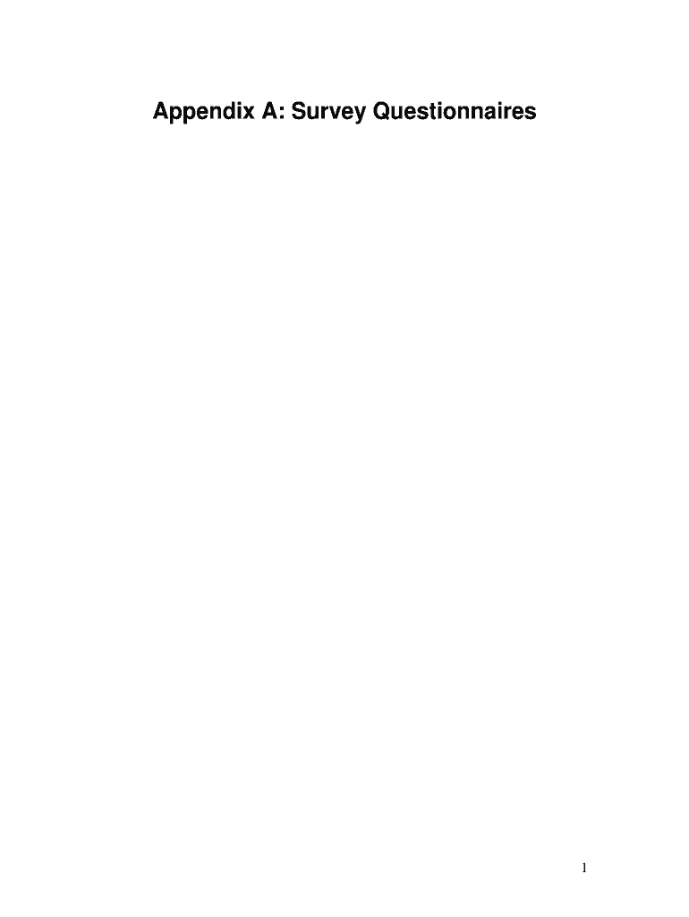 Fillable Online gs howard Appendix A Survey Questionnaires Howard