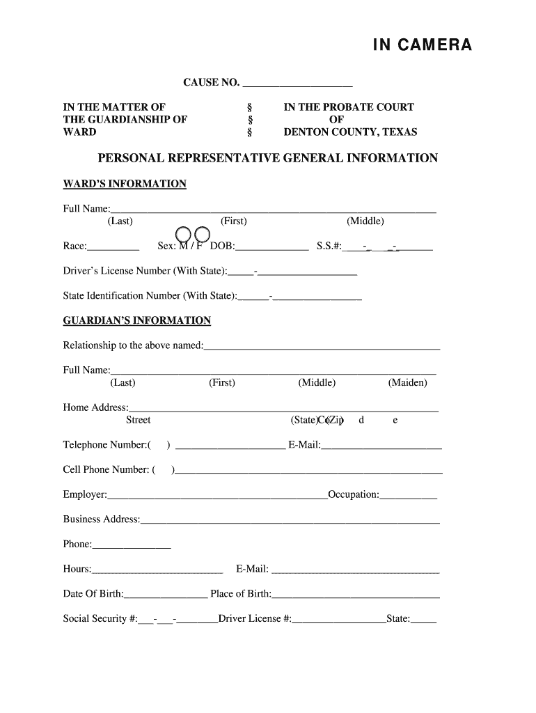 Fillable Online Personal Rep Form doc Fax Email Print pdfFiller