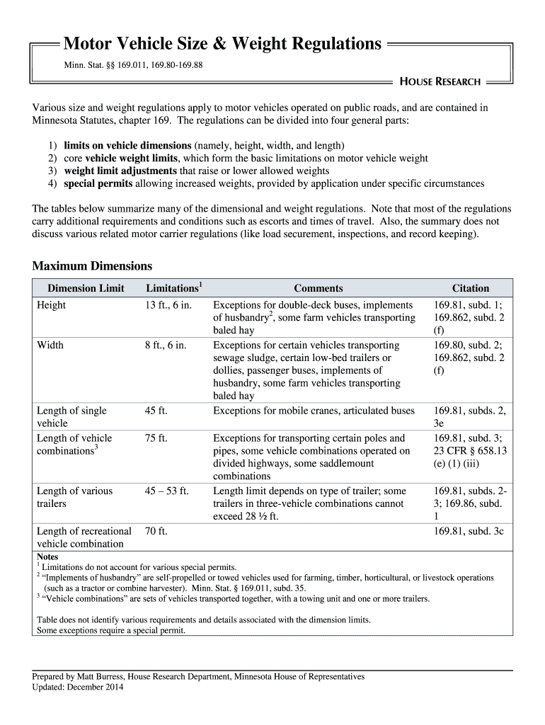 Fillable Online Motor Vehicle Size & Weight Regulations Fax Email Print