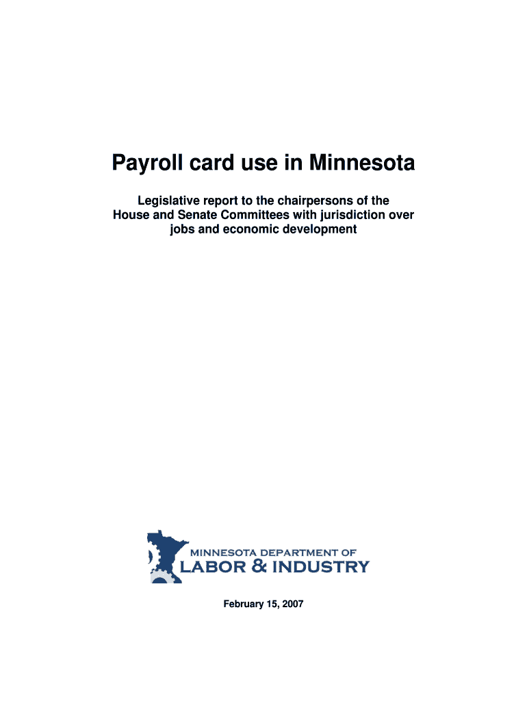 Fillable Online Payroll card use in Minnesota Fax Email Print pdfFiller