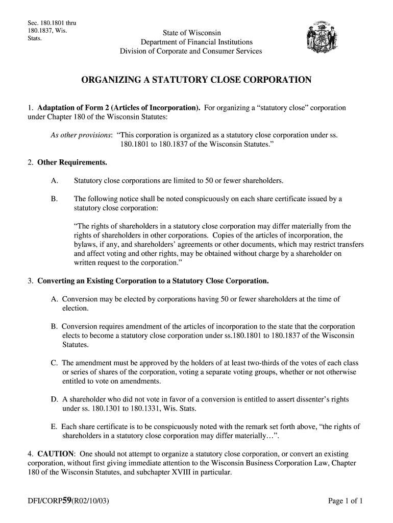 Fillable Online ORGANIZING A STATUTORY CLOSE CORPORATION Fax Email
