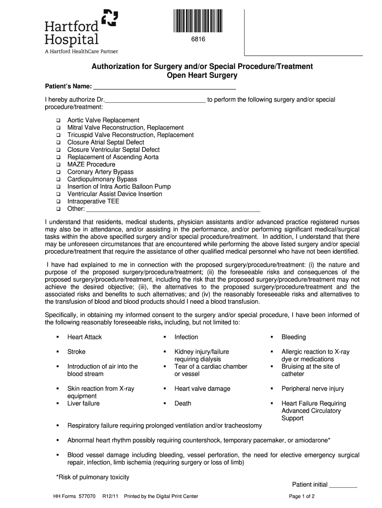 Hartford Hospital HH 577070 20112022 Fill and Sign Printable
