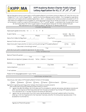 Fillable Online kippma KIPP Academy Boston Charter Public School