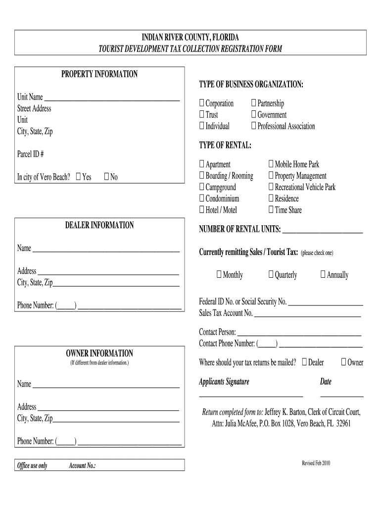 Fillable Online clerk indianriver PROPERTY INFORMATION TYPE OF