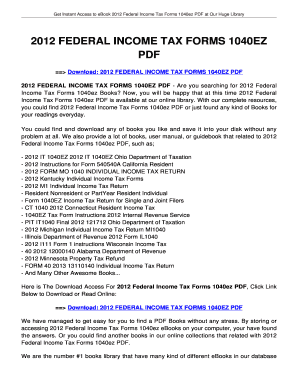 18 Printable 1040ez Form 2012 Templates - Fillable Samples in PDF, Word