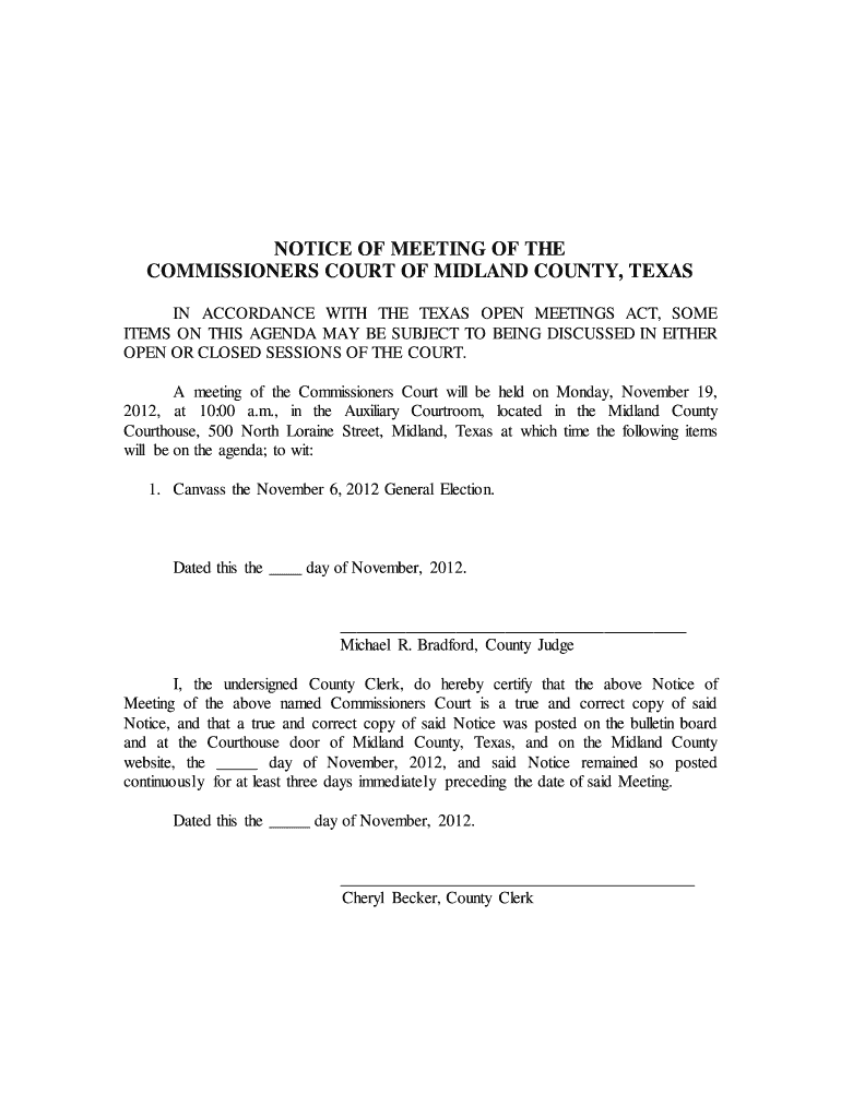 Fillable Online co midland tx Courthouse, 500 North Loraine Street