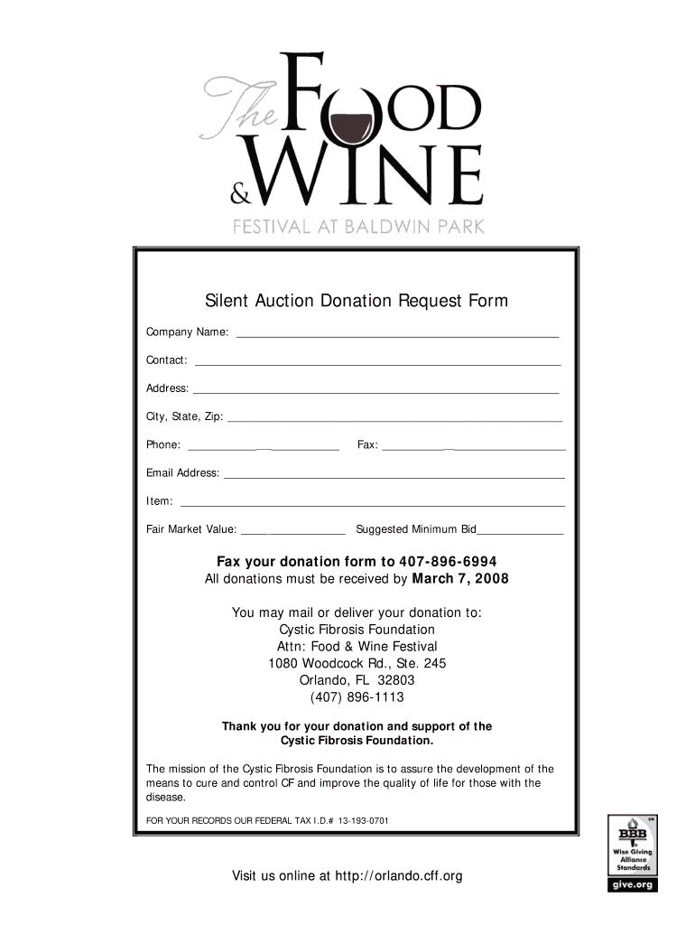 Silent auction donation request Fill out & sign online DocHub