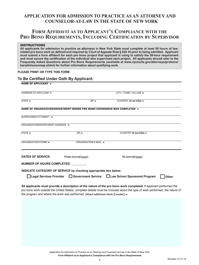 APPLICATION FOR ADMISSION TO PRACTICE AS AN ATTORNEY nycourts