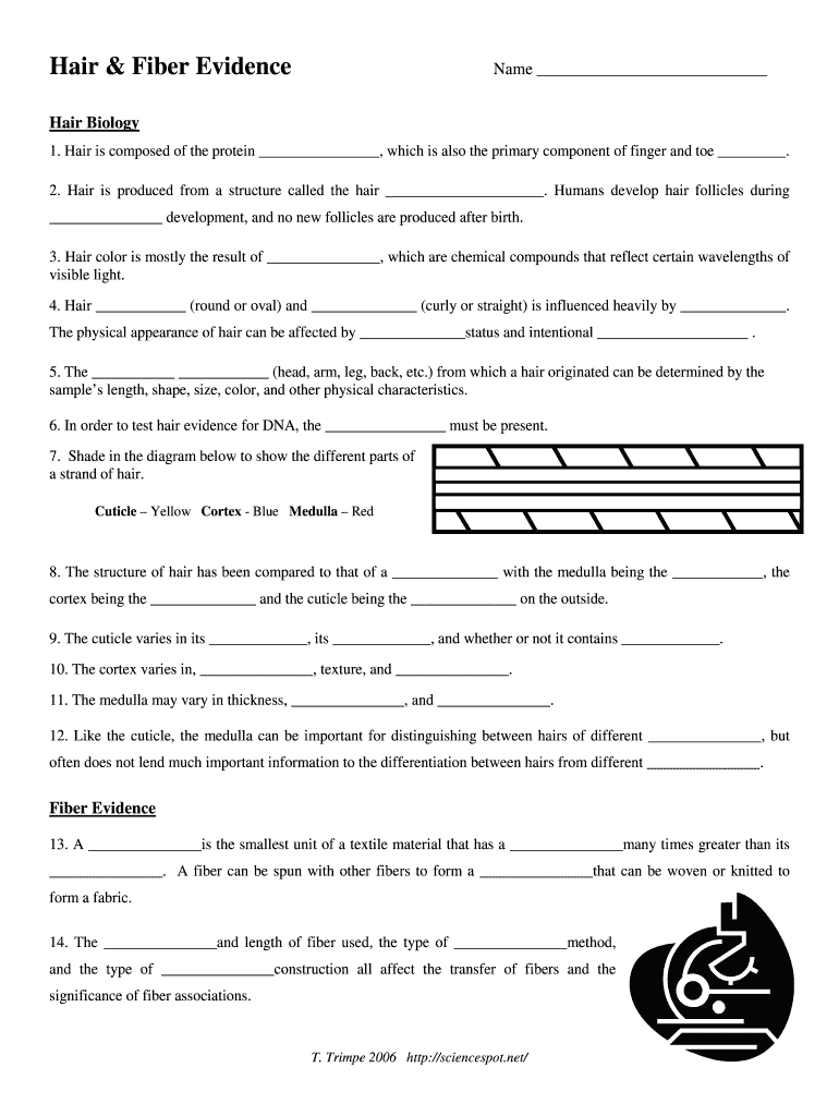 Fillable Online Hair amp Fiber Evidence Name Fax Email