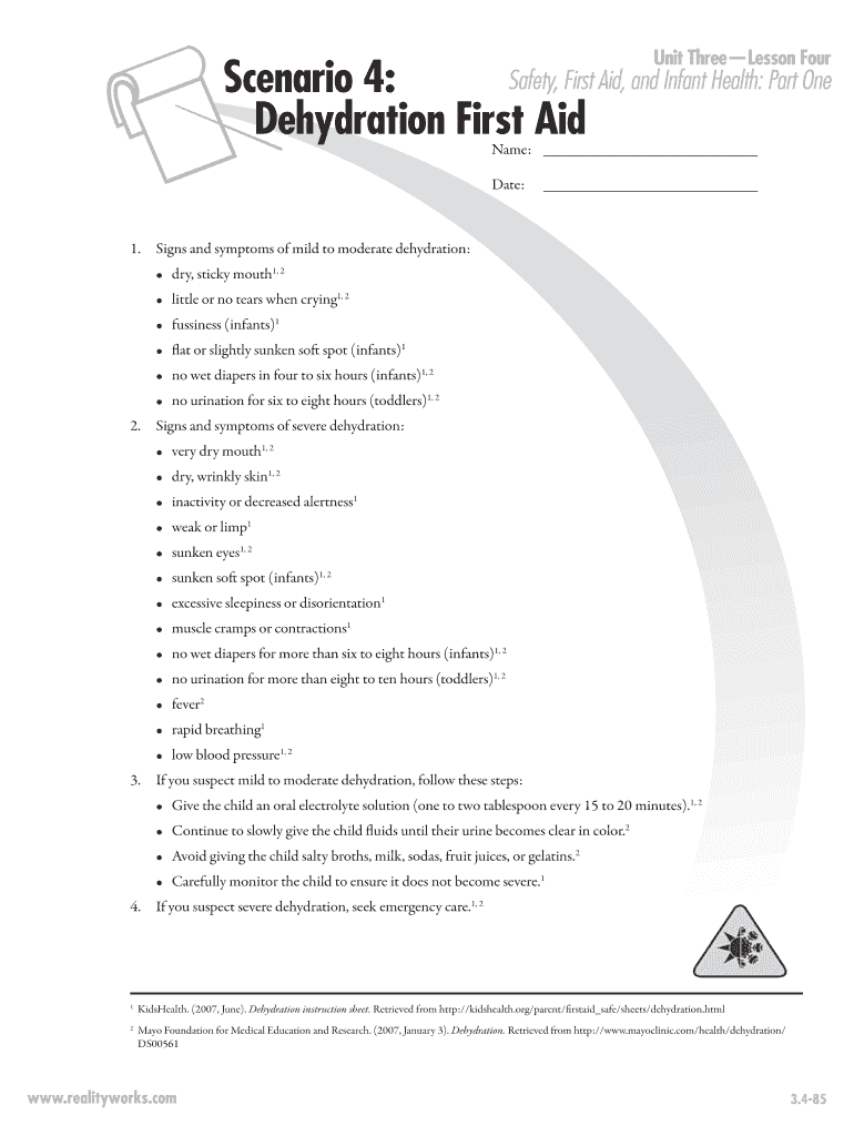 Fillable Online Dehydration First Aid Fax Email Print pdfFiller