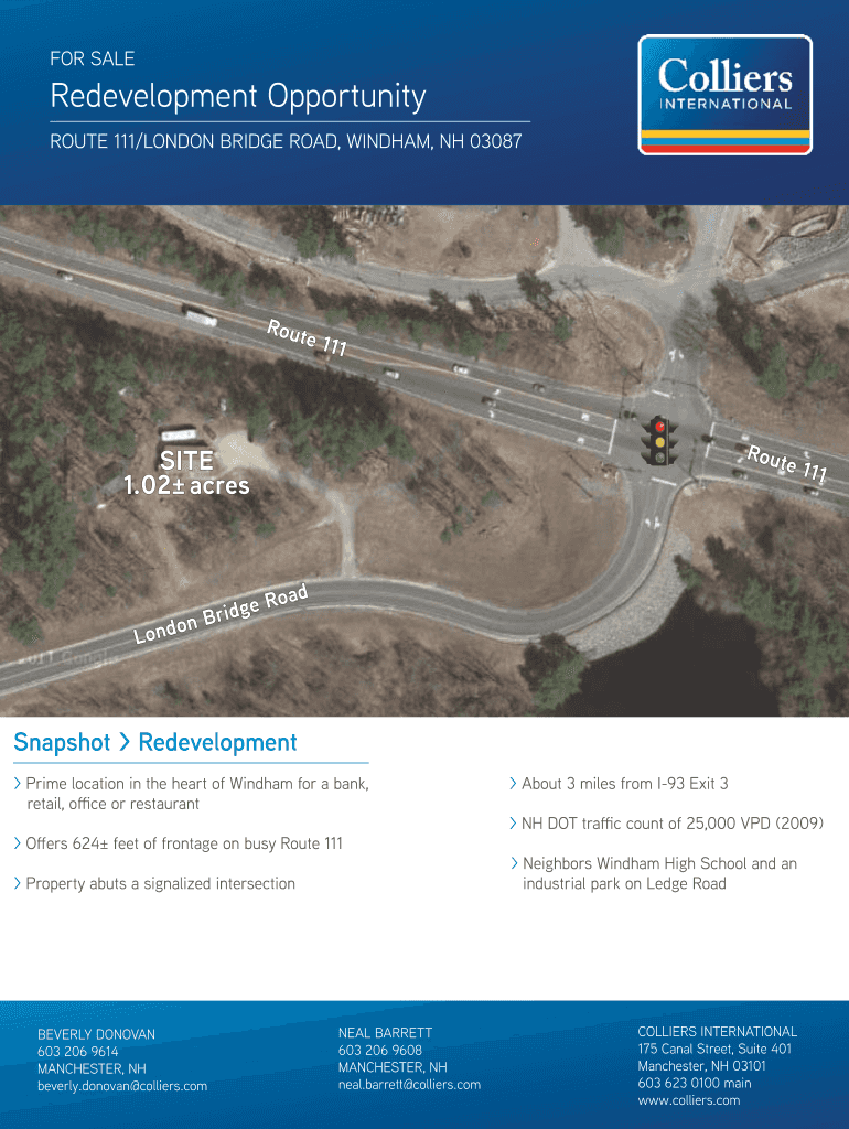 Fillable Online Route 111 London Bridge Road Windham Flyer Colliersindd