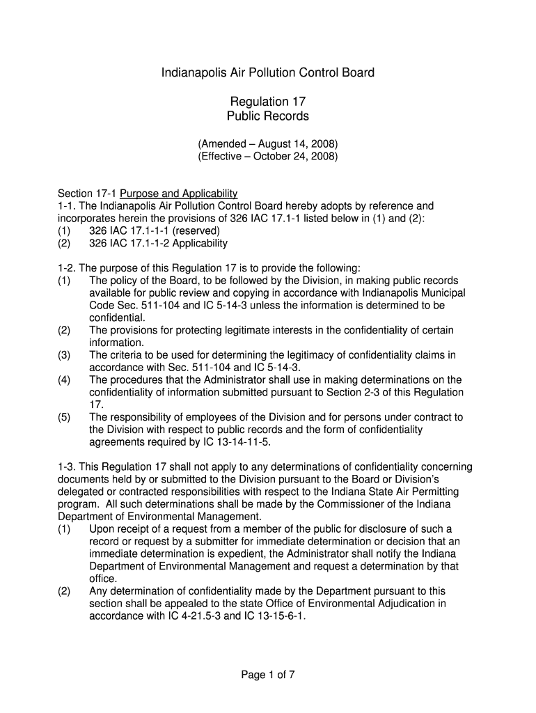 Fillable Online indy Indianapolis Air Pollution Control Board indy