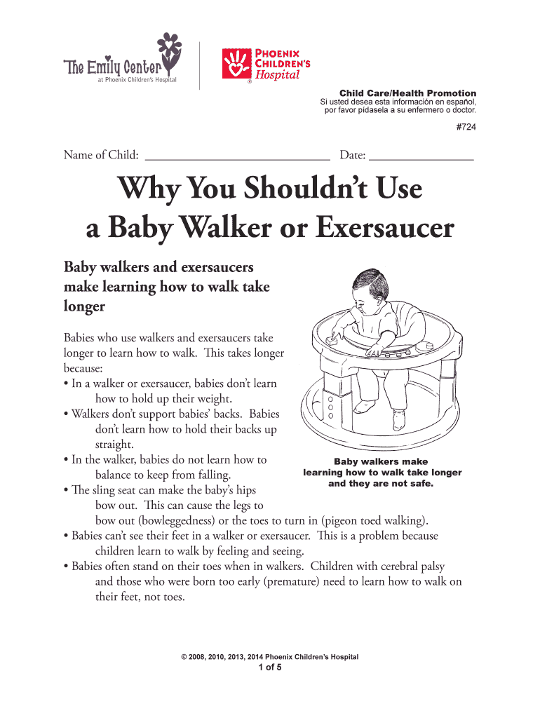 Fillable Online Why You Shouldnt Use a Baby Walker or Exersauscer 724