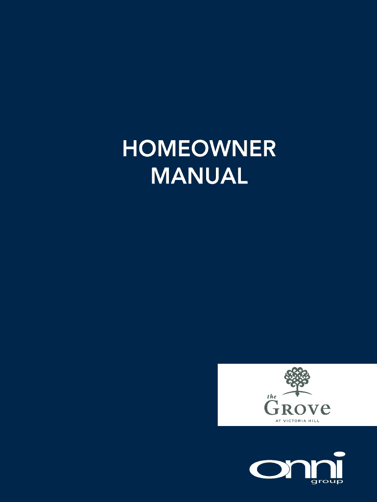Fillable Online HOMEOWNER MANUAL Onni Fax Email Print pdfFiller