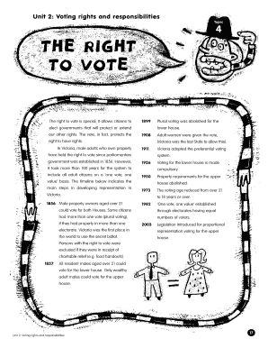 Fillable Online Unit 2: Voting rights and responsibilities Fax Email