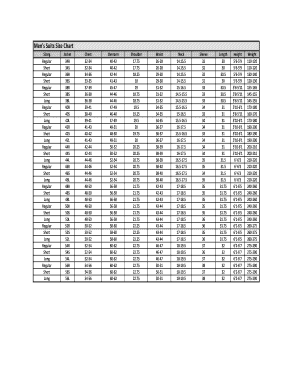Fillable Online Men's Suits Size Chart Fax Email Print - pdfFiller