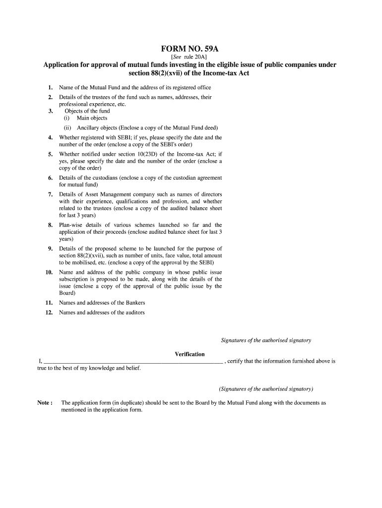 Fillable Online The Tax Act, 1962 Form No. 59a Fax Email Print