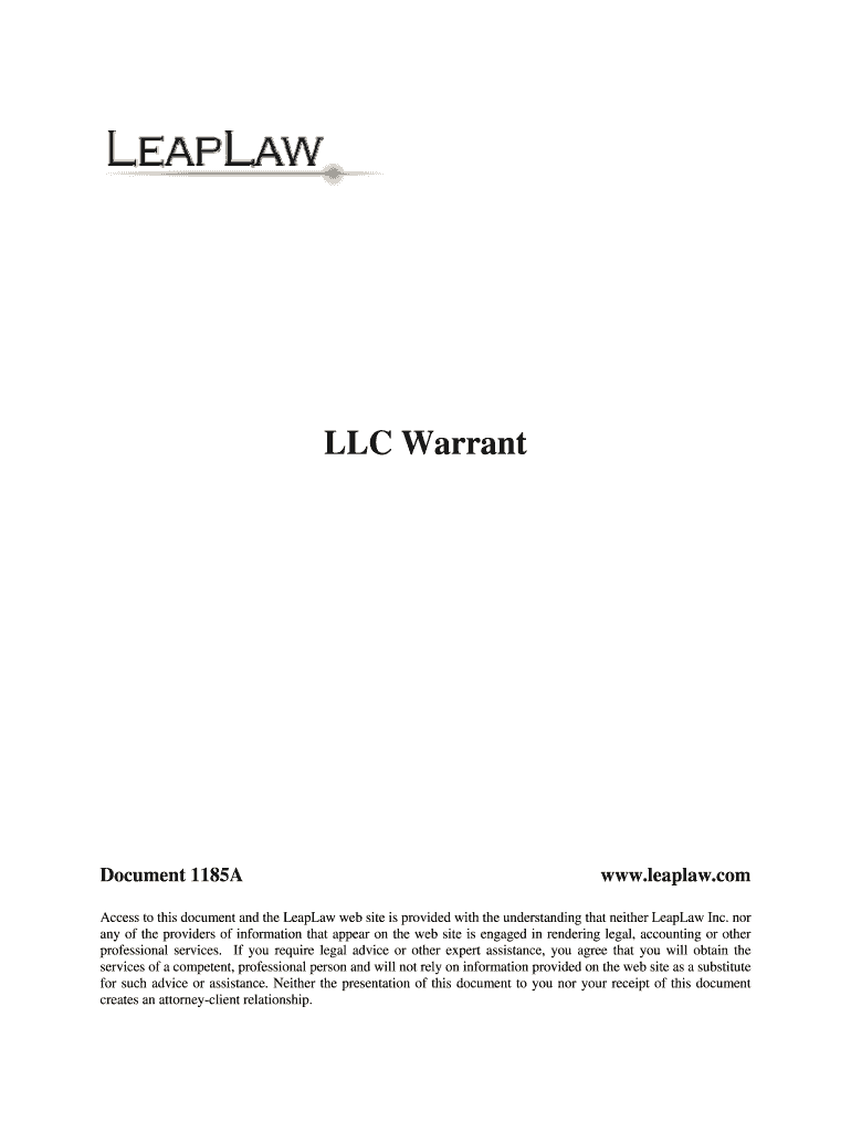 Llc warrant Fill out & sign online DocHub