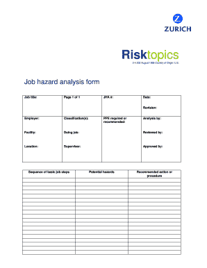 18 Printable job hazard analysis sample Forms and Templates - Fillable