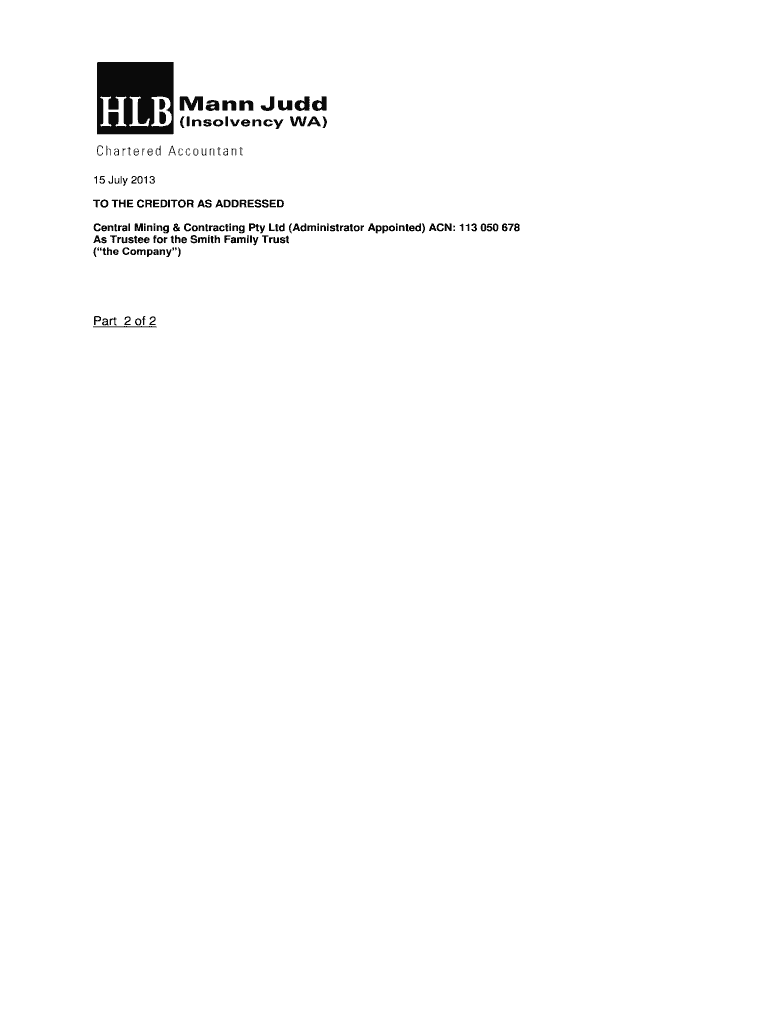 Fillable Online Part 2 of 2 WA Insolvency Fax Email Print pdfFiller