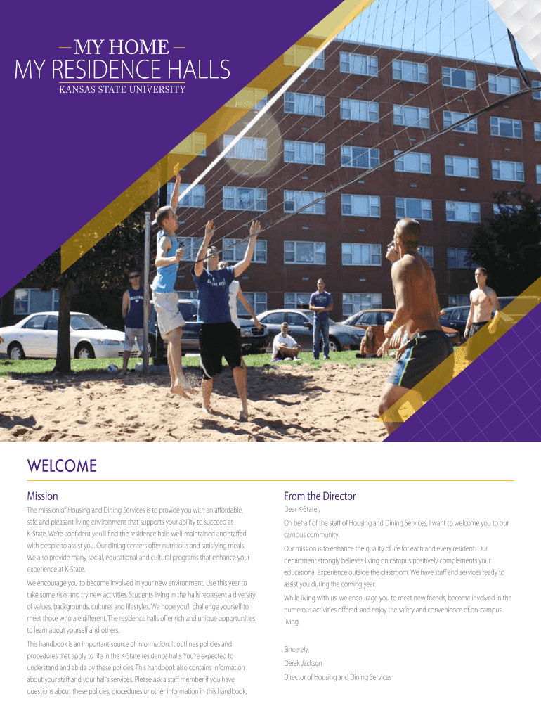 Fillable Online housing kstate MY HOME MY RESIDENCE HALLS Kansas State University housing k